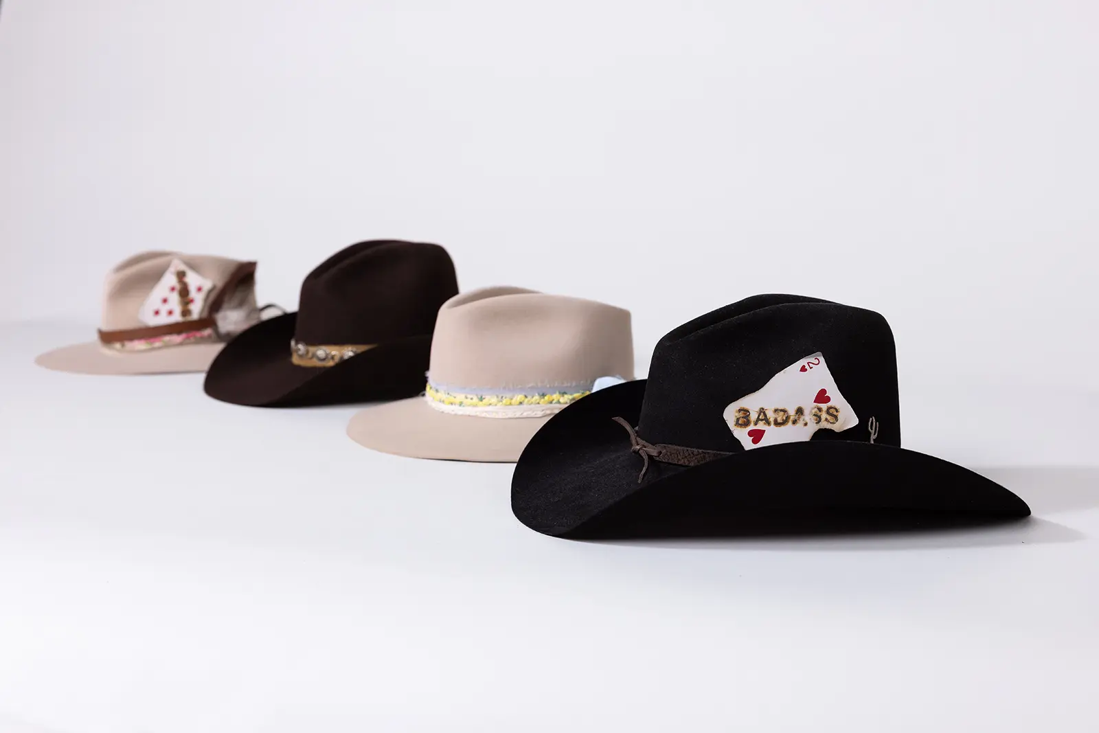 Custom made cowboy hats tailored for a one-of-a-kind co-branding project.